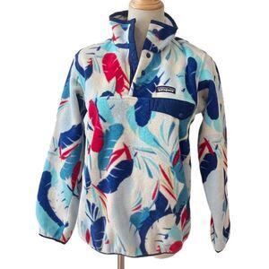 Patagonia Feather Dance Channel Blue Pullover Snap-T XS Outdoors Colorful